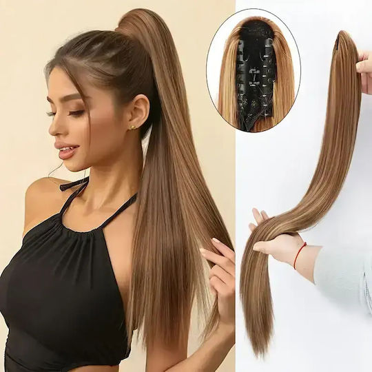 Τρέσα με Clip σε Ανοιχτό Καστανό Χρώμα 80cm