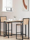 Table Kitchen Wooden with Metal Frame Coffee 100x50x77cm