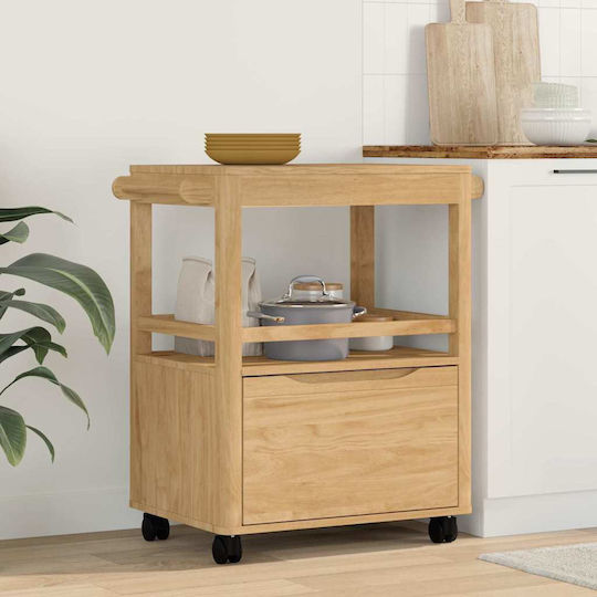 vidaXL vidaXL Küchenregal Hölzernes 3 Ebenen Braun 72.5x45x80cm