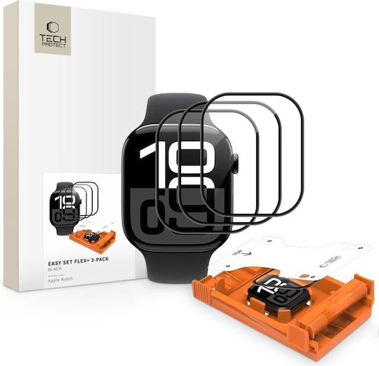 Tech-Protect Flex+ Закалено стъкло за Apple Watch 42mm - Apple Watch 42 мм 3бр Черно