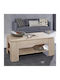 Rectangular Side Wooden Coffee Table with Lifting Mechanism Beige W50xL100xH43cm