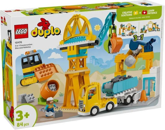 LEGO Duplo 3 in 1 Construction Site and Vehicles for Ages 3+ 84 Pieces