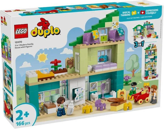 LEGO Duplo 3 in 1 Modern Family House with Figures for 2+ Years 166 Pieces
