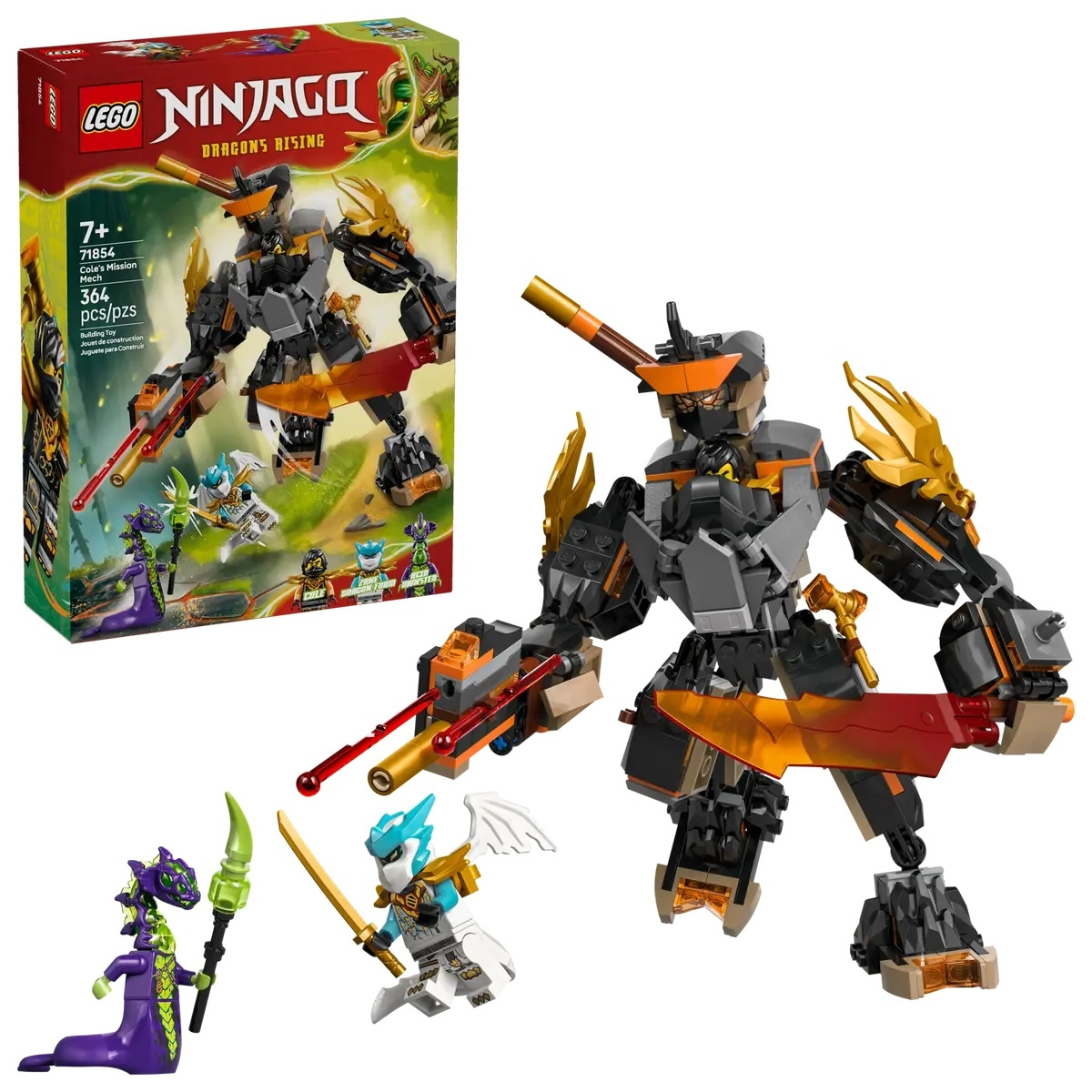 LEGO Ninjago Cole's Mission Mech & Dragon Zane για 7+ Ετών 364τμχ