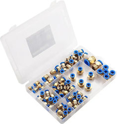 Threaded Quick Pneumatic Connector Set Kraft&dele 72 Pieces 4–16 Mm Kd5853