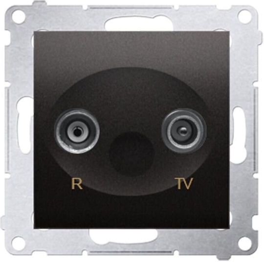 Kontakt-Simon Antenna Socket Simon54 RTV 1dB End Anthracite Dark 01/48