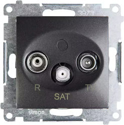 Kontakt-simon Priză Antenă Simon54 Rtv Sat Capăt Antracit Dask 01/48