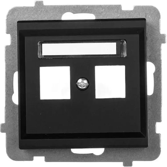 Ospel Doppelsteckdosenrahmen Sonata Schwarz Metallic Gpk-2r P 33