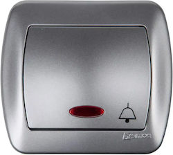 Kontakt-Simon Buton Clopoțel Simon Chord Iluminare Simplă 10ax Aluminiu Ad1l/26