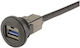 09454521970 Priză Usb 22mm Har-port 2570c Ø22.3mm Ip20 Neagră
