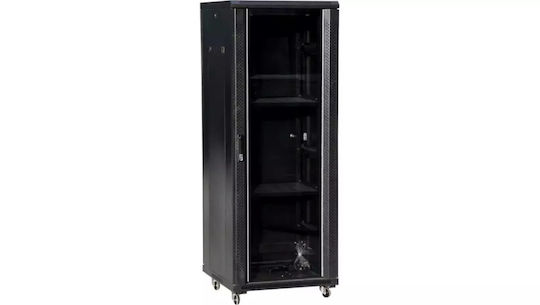 Dulap Q-lantec 19 24U 600x600 D Sticlă Flat Pack