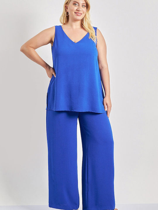Femei Din material textil Pantaloni cu elastic Albastră