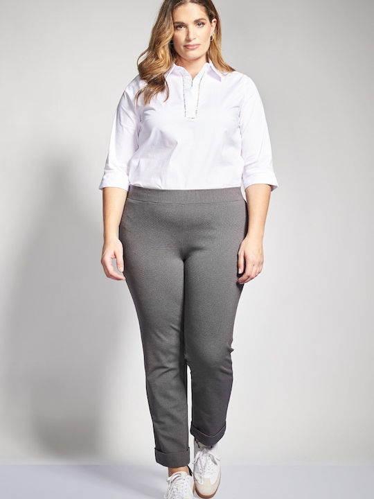 Dama Tesatura Pantaloni cu Elastic Gri