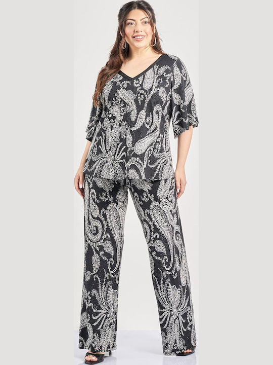 Femei Din material textil Pantaloni cu elastic Neagră