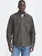 Long Sleeve Denim Shirt in Regular Fit Grey/Black