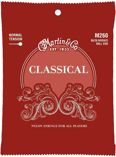 M260 Martin Klassisches Saiten-Set Bronze Umwickelt & Klare Nylon