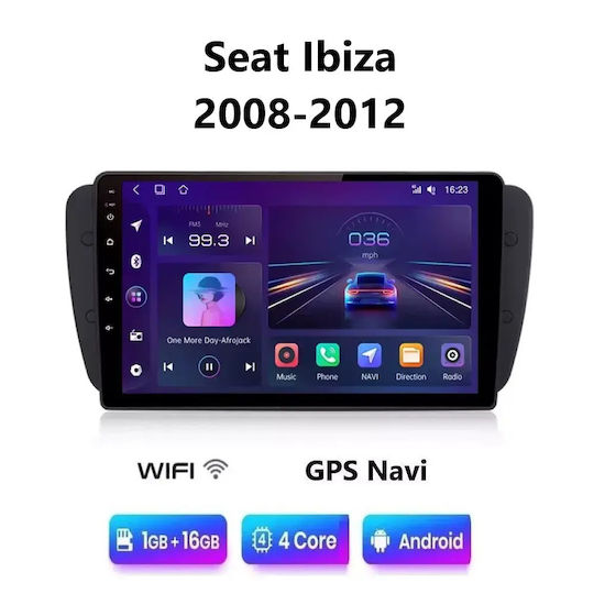 Auto-Audiosystem für Seat Ibiza 2008-2012 mit A/C (Bluetooth/USB/WiFi/GPS/Apple-Carplay/Android-Auto) mit Touchscreen 9"