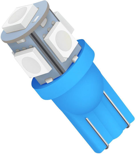 Vencore 3216-10026 T10 W5w Крушка LED Основa T10 W5w 5 SMD 5050 1.50W 80 Лумена 12 Волта Светлосиньо Ice Blue