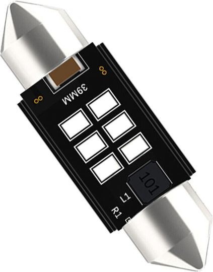 Vencore 3216-10150 C5w Festoon Canbus Gen4 39mm Крушка LED Тръбна Основa C5w 39mm Festoon Canbus Gen4 6 Smd 3020 2W 290 Лумена 8-48 Волта Червена