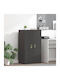 Kabinett Büro Black Velvet-Black Metal 60x40x105cm