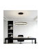 Adjustable Pendant Light Black with Crystals 60x60cm