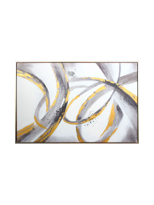 Wall Canvas Painting Handmade Oil Painting 90x60 Embossed Gold Frame Keskor 82581