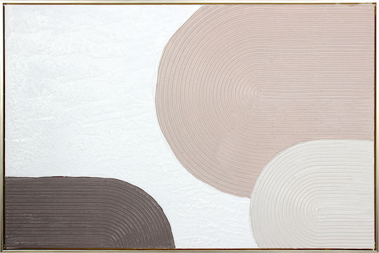 Wandbild Leinwand Handgemalt Ölgemälde 90x60 cm Mit LED-Beleuchtung Goldene Rahmen