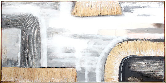 Wandbild Leinwand Handgefertigtes Ölgemälde 120×60 cm Relief Goldene Rahmen Keskor 82580