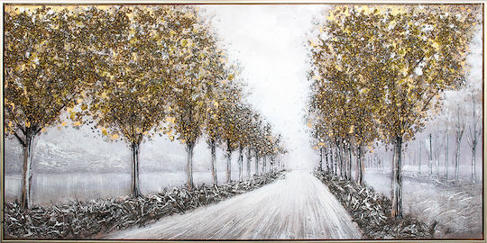 Wall Canvas Painting Handmade Oil Painting 120x60 Embossed Gold Frame Keskor 82576