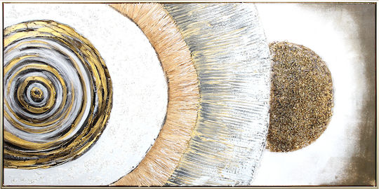 Wandbild Leinwand Handgefertigtes Ölgemälde 120x60 cm Erhaben Goldene Rahmen Keskor 82579