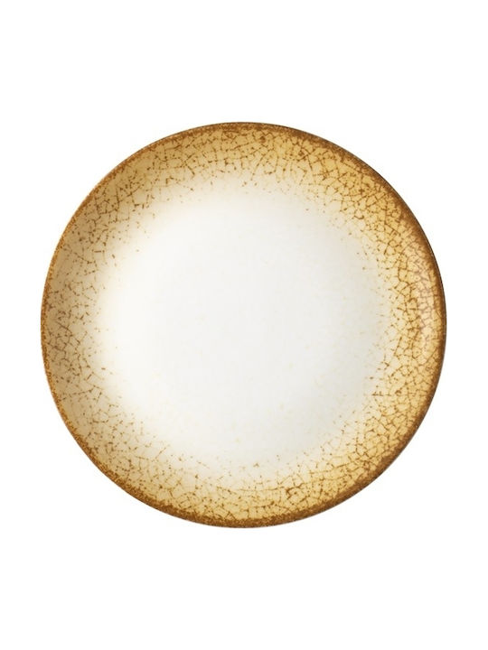 Lukanda Cavo Plate Shallow made of Porcelain Yellow with Diameter 23cm 6pcs