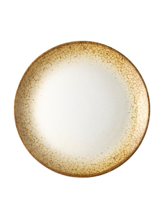 Lukanda Cavo Plate Shallow made of Porcelain Yellow with Diameter 27cm 6pcs