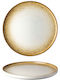 Lukanda Cavo Plate Shallow made of Porcelain Yellow with Diameter 27cm 6pcs