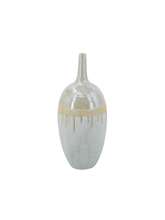 Artekko Decorative Vase Glazed Beige 18.5x18.5x44cm