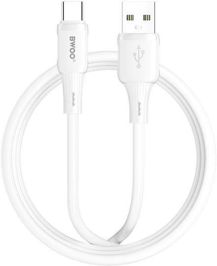 BWOO USB 2.0 Cable USB-C male - USB-A 18W Λευκό 1m