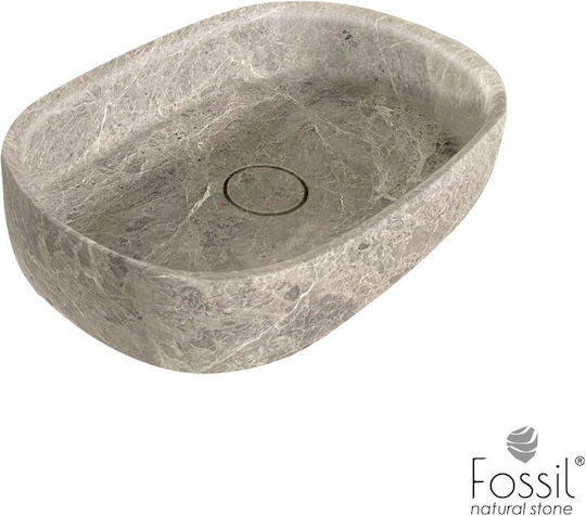 Fossil Aufgesetztes Waschbecken Porzellan 42x42cm