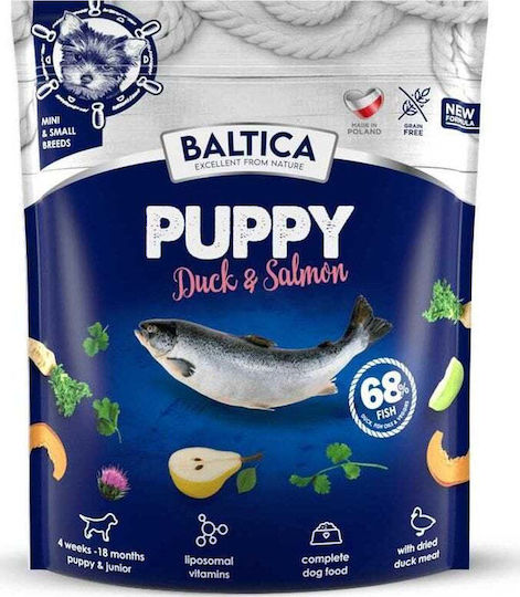 Baltica 1kg Trockenfutter für Welpen kleiner Rassen mit Lachs und Ente