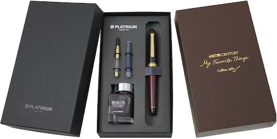 Platinum Refill Nib Fountain Pen Fine Brown with 2 Replacement Nibs