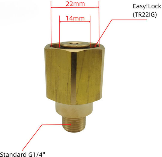 Wevora Metal Adapter Professional Karcher Hd Easy Lock 1/4 Znc-054
