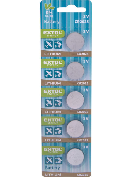 Extol Baterii Litiu pentru ceasuri CR2025 3V 5buc