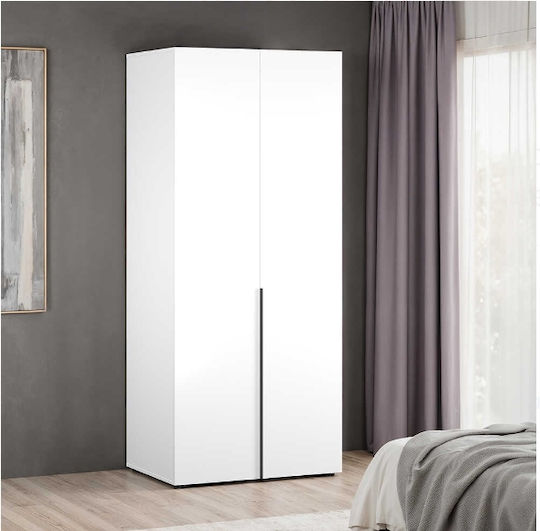Oryana Δίφυλλη Ντουλάπα Λευκή 90x62x210cm