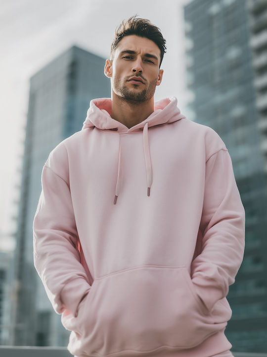 Panda Clothing Φούτερ με Κουκούλα Ροζ