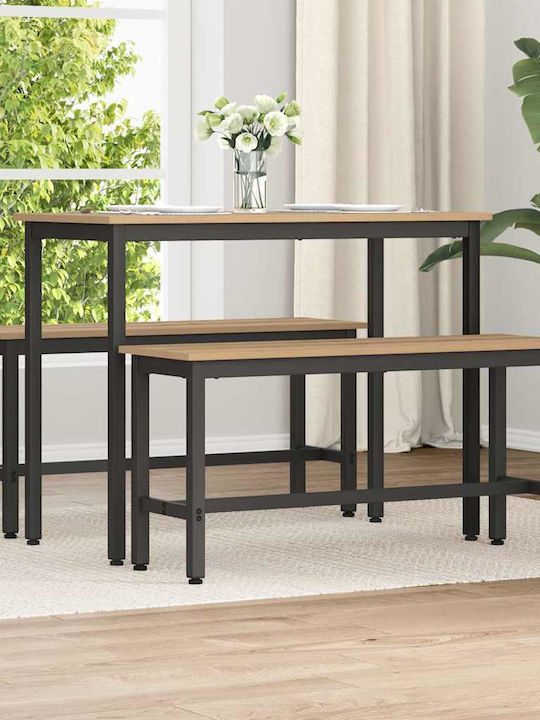 Bench Outdoor Wooden 100x32.5x48.5cm