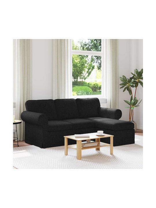 Corner Black Couch 215x138x80 cm