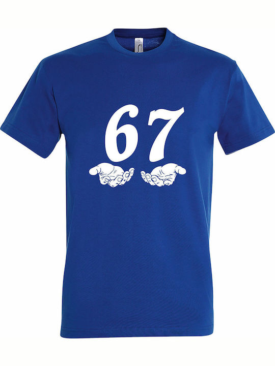 Tricou Unisex Six Seven Meme Funny Hands Albast...