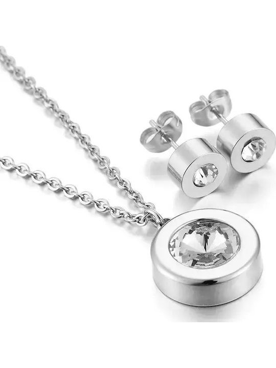 Комплект с Колие & Обеци от Inox с Камъни