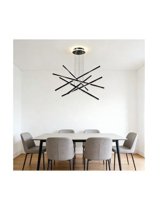 Adjustable Pendant Light Black 60x60cm