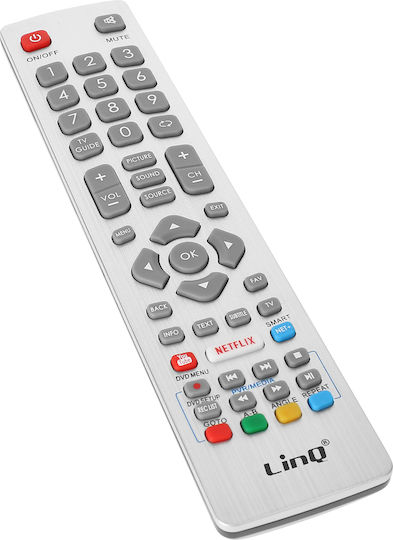 Telecomandă Universală Linq Pentru Televizoare Sharp Tastatură Completă Rază 8m Alb