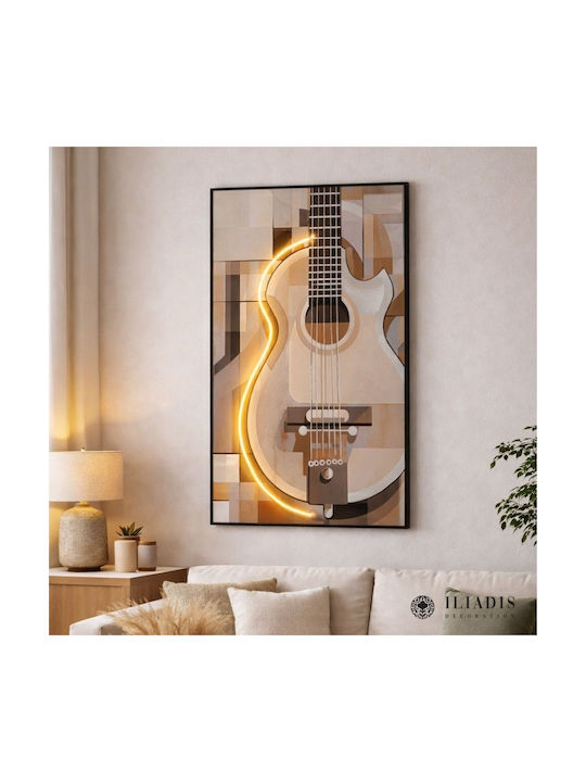 Iliadis Guitar Painting on Canvas with LED Ligh...
