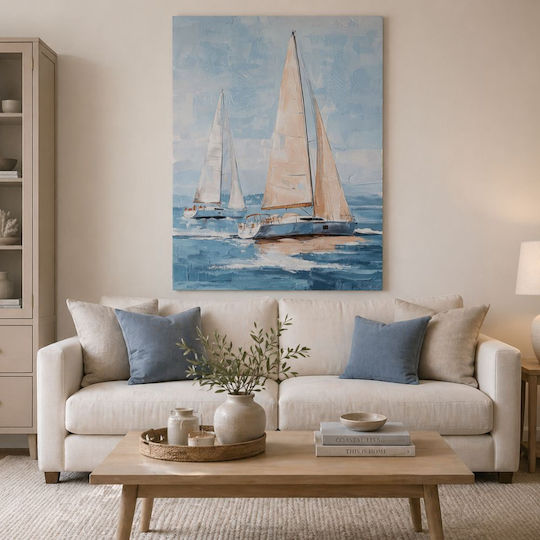 Iliadis Sail Boats Painting on Canvas 80x120cm